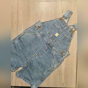 Carhartt Kids Blue Denim Overall Shorts